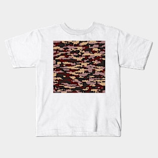 Camo Pattern - Maroon Grey wheat Kids T-Shirt